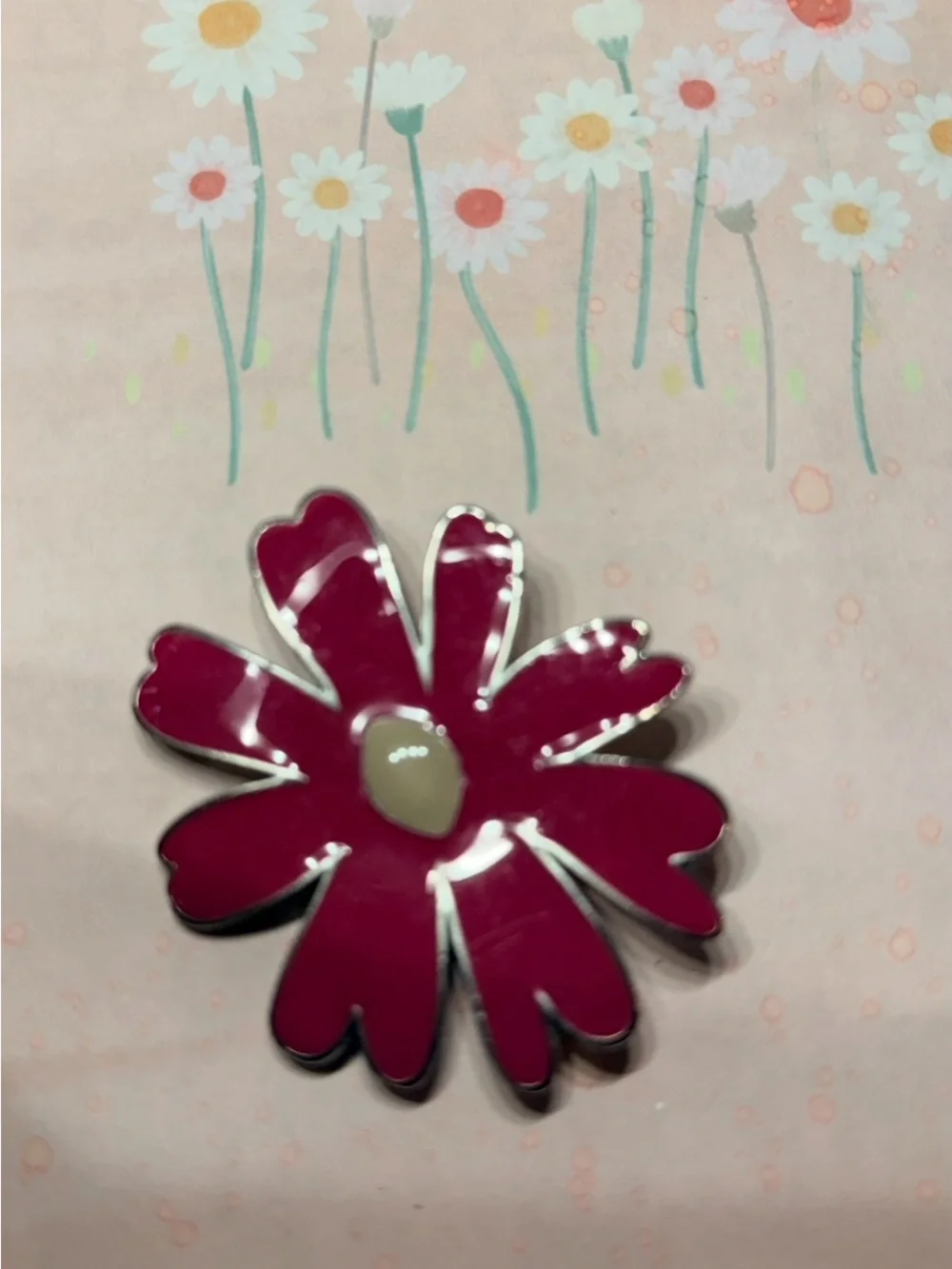 Pink Daisy Flower Brooch Pin - Unbranded